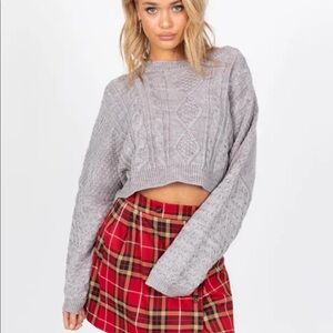 Princess Polly Grey Cropped Sweater